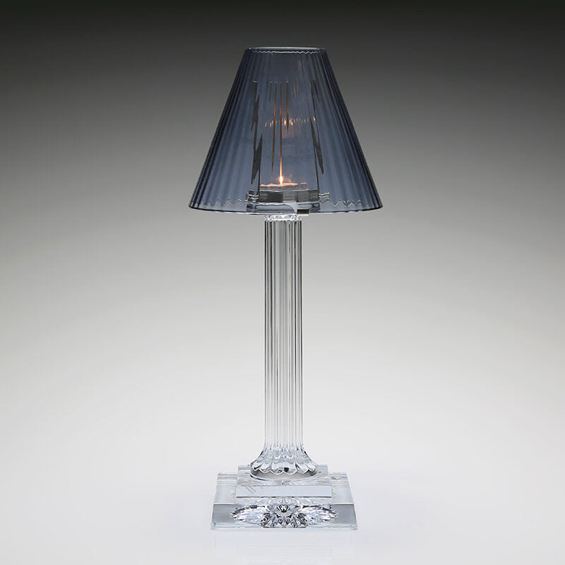 William Yeoward Carmen Candle Lamp Ocean Blue 16" / 40.5cm in Blue, handmade crystal, detail view