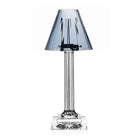 William Yeoward Carmen Candle Lamp Ocean Blue 16" / 40.5cm in Blue, handmade crystal, on a white background