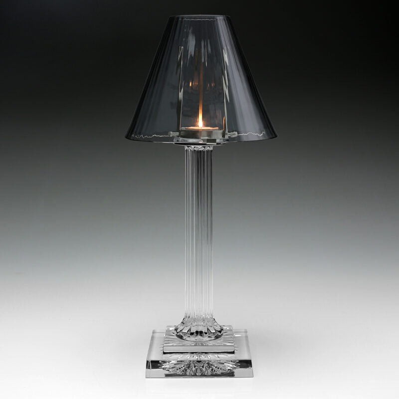 William Yeoward Carmen Candle Lamp Smoke 16" / 40.5cm in Smoke, handmade crystal, detail view