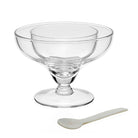 William Yeoward Caspia Seafood/Caviar Server with Spoon, handmade crystal, on a white background