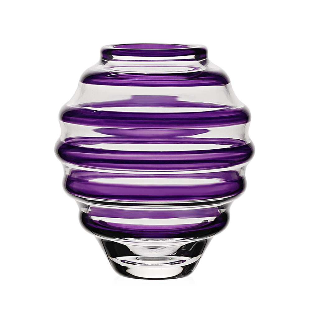 William Yeoward Circe Mini Vase Amethyst in Amethyst, handmade crystal, on a white background