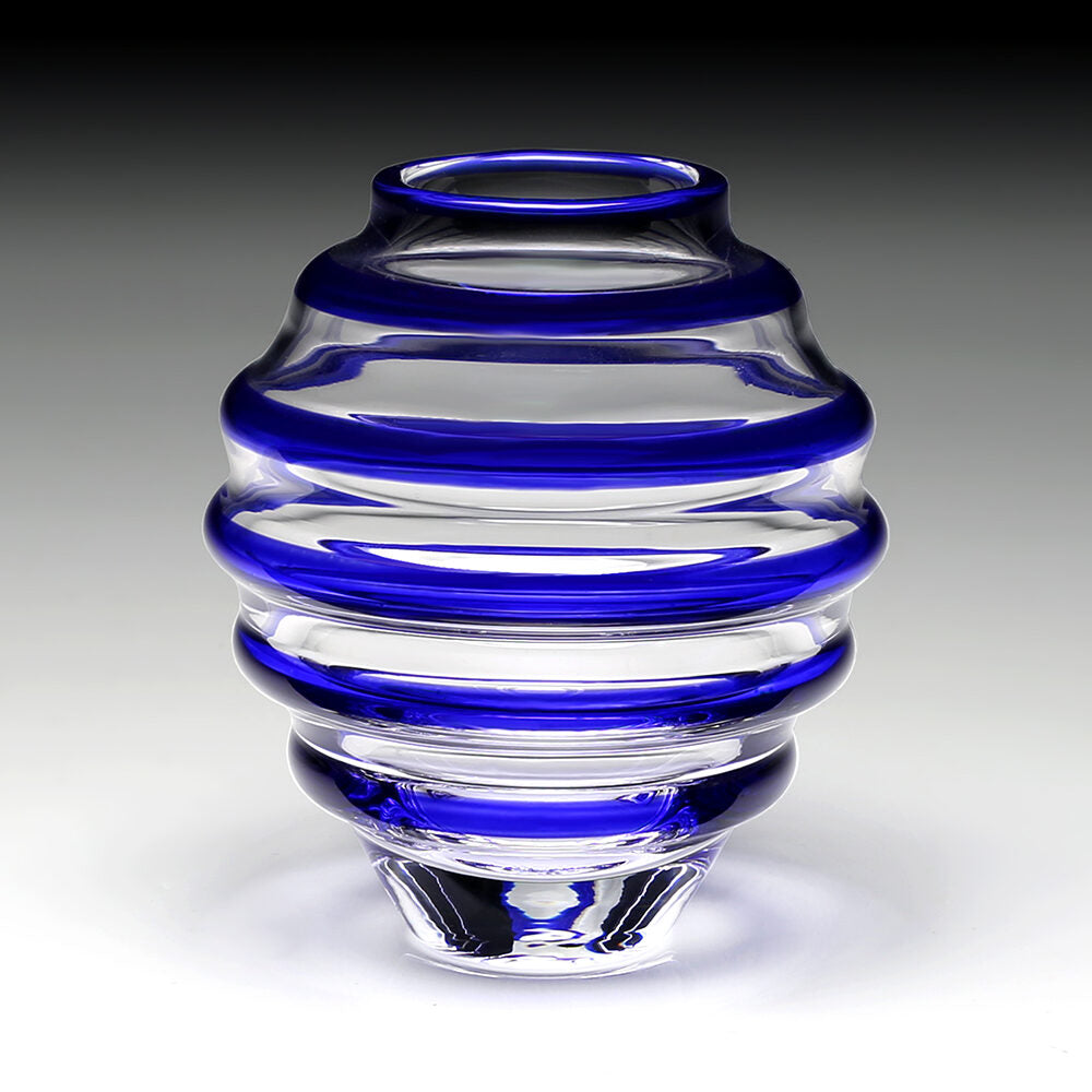 William Yeoward Circe Mini Vase Blue in Blue, handmade crystal, detail view