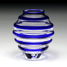William Yeoward Circe Mini Vase Blue in Blue, handmade crystal, detail view