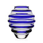 William Yeoward Circe Mini Vase Blue in Blue, handmade crystal, on a white background