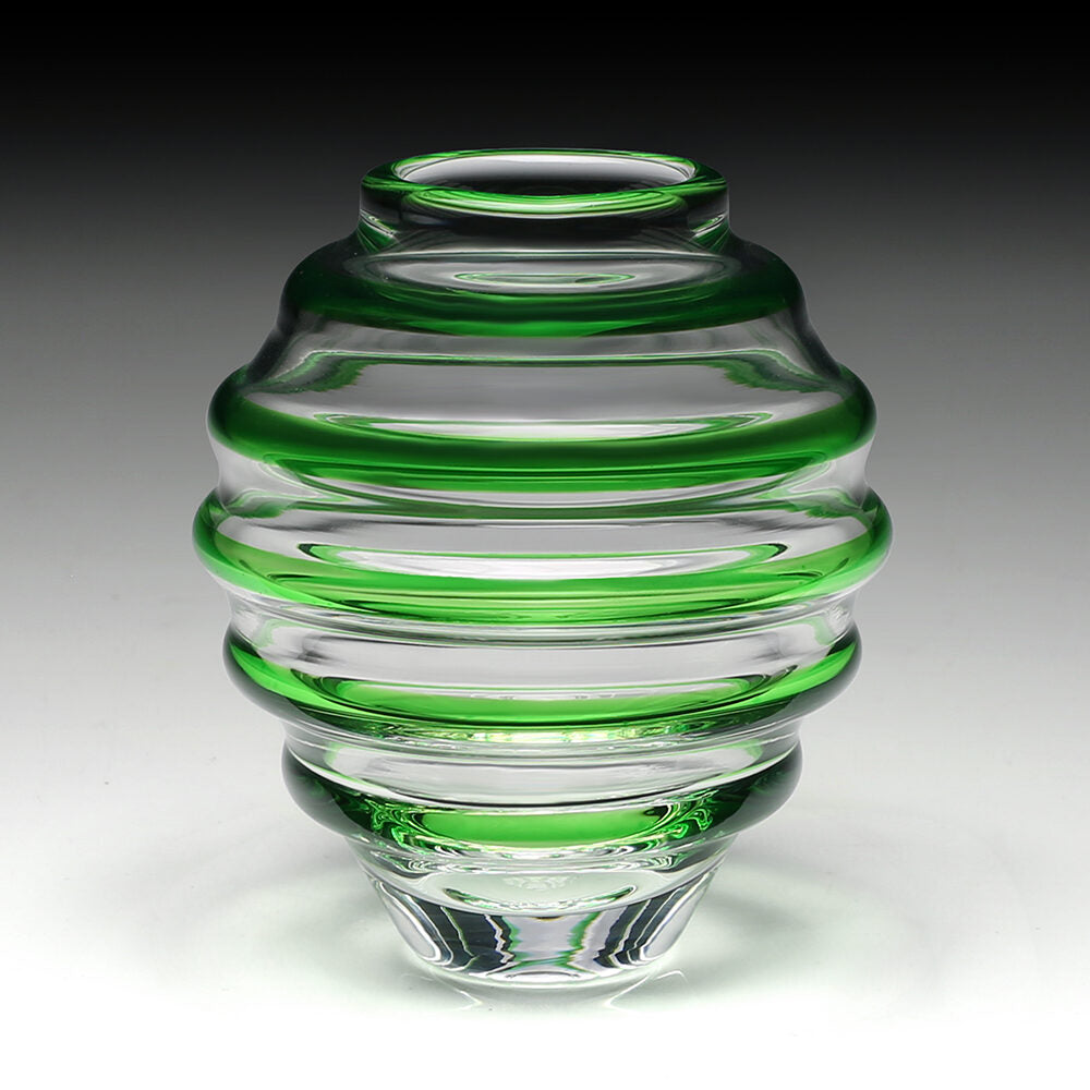 William Yeoward Circe Mini Vase Green in Green, handmade crystal, detail view
