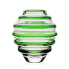 William Yeoward Circe Mini Vase Green in Green, handmade crystal, on a white background