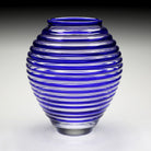 William Yeoward Circe Vase Blue 11" / 28cm in Blue, handmade crystal, detail view