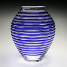 William Yeoward Circe Vase Blue 16" / 40.5cm in Blue, handmade crystal, detail view