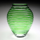 William Yeoward Circe Vase Green 16" / 40.5cm in Green, handmade crystal, detail view