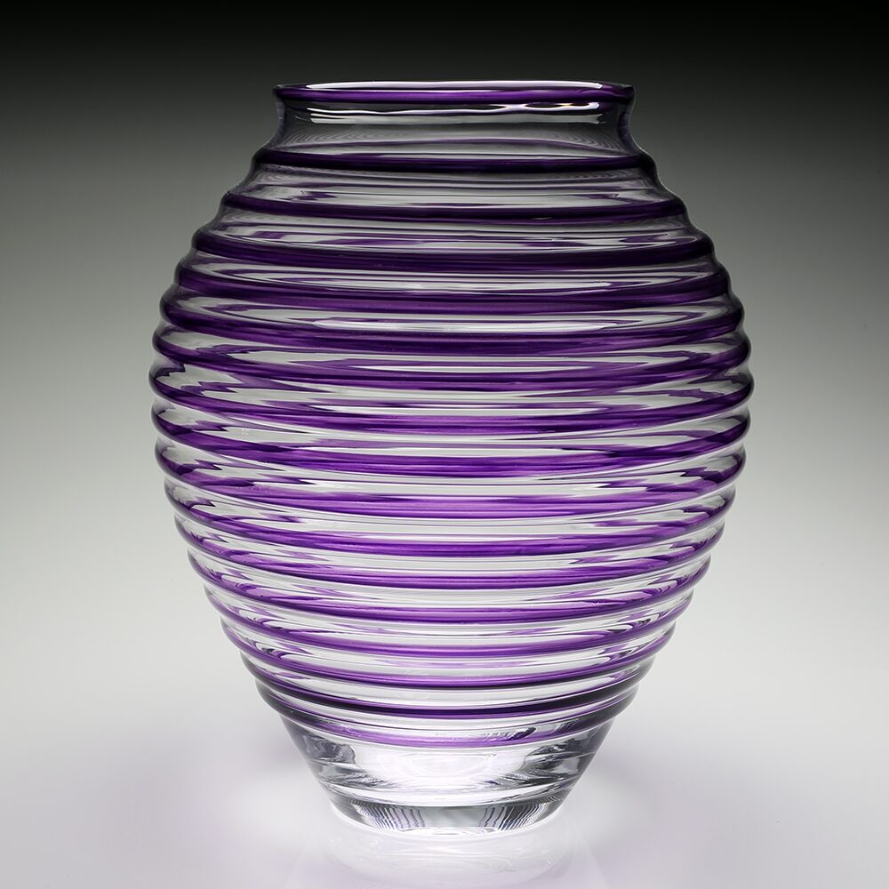 William Yeoward Circe Vase Amethyst 16" / 40.5cm in Amethyst, handmade crystal, detail view