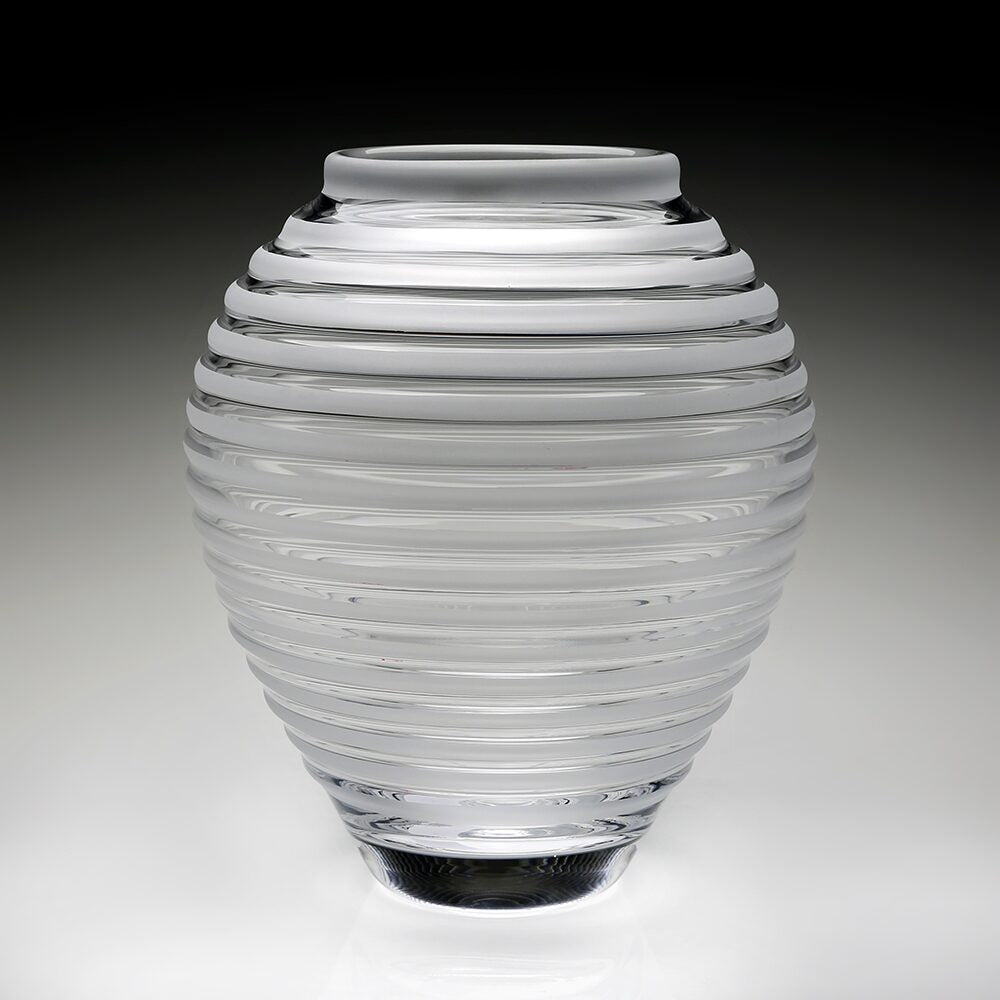 William Yeoward Circe Vase Frost 11" / 28cm in White, handmade crystal, detail view