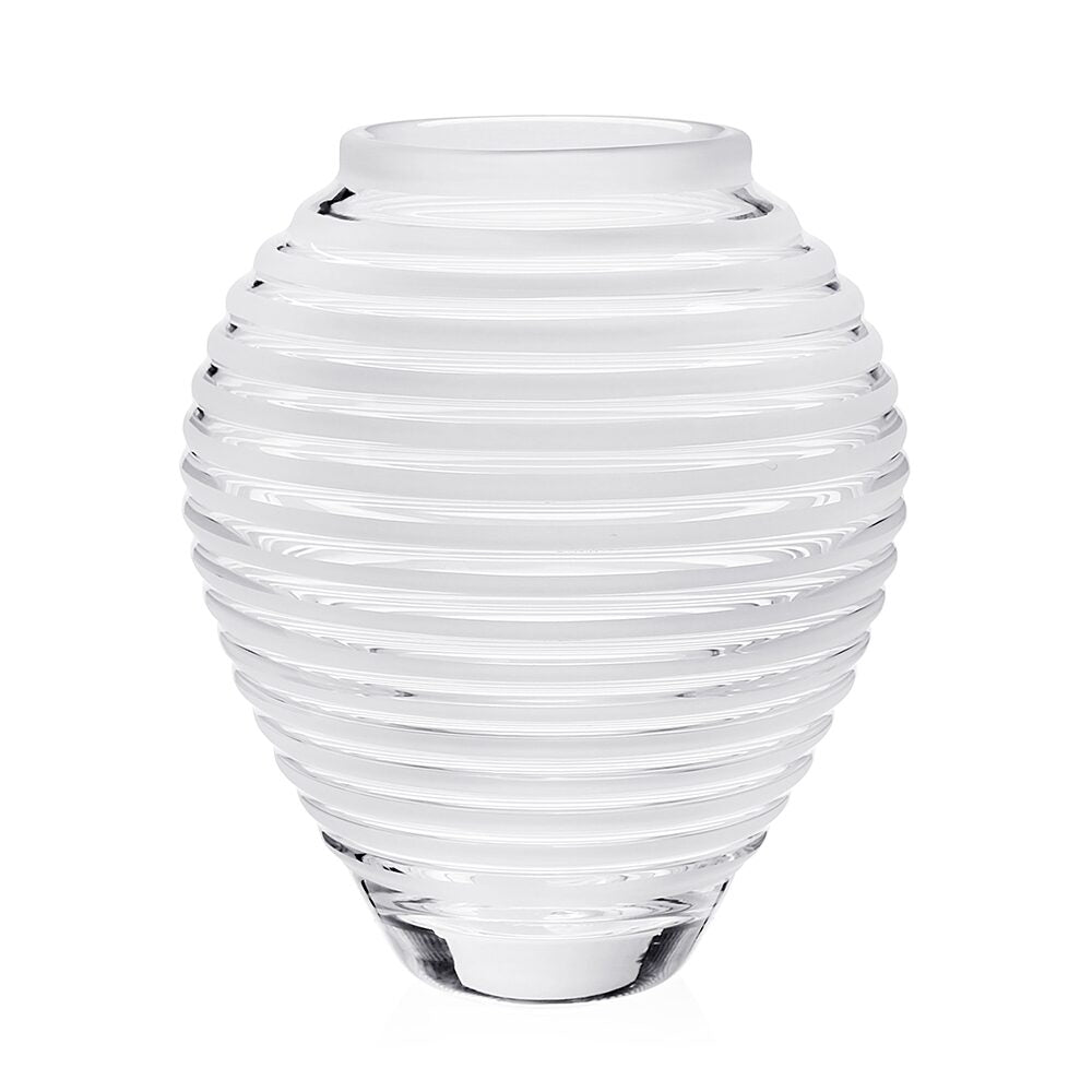 William Yeoward Circe Vase Frost 11" / 28cm in White, handmade crystal, on a white background