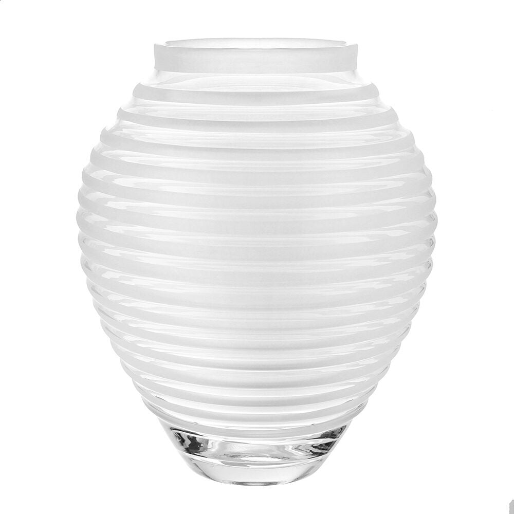 William Yeoward Circe Vase Frost 16" / 40.5cm in White, handmade crystal, on a white background