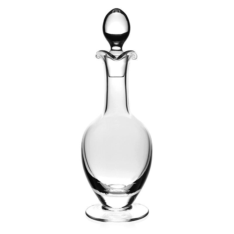 William Yeoward Classic 3 Lip Decanter with Stopper, handmade crystal, on a white background