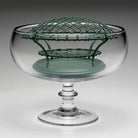 William Yeoward Classic Footed Rose Bowl & Wire, handmade crystal, detail view