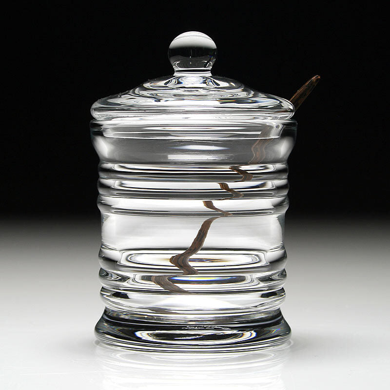 William Yeoward Classic Honey Jar, handmade crystal, detail view