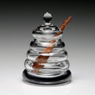William Yeoward Classic Honey Jar with Spoon, handmade crystal, detail view