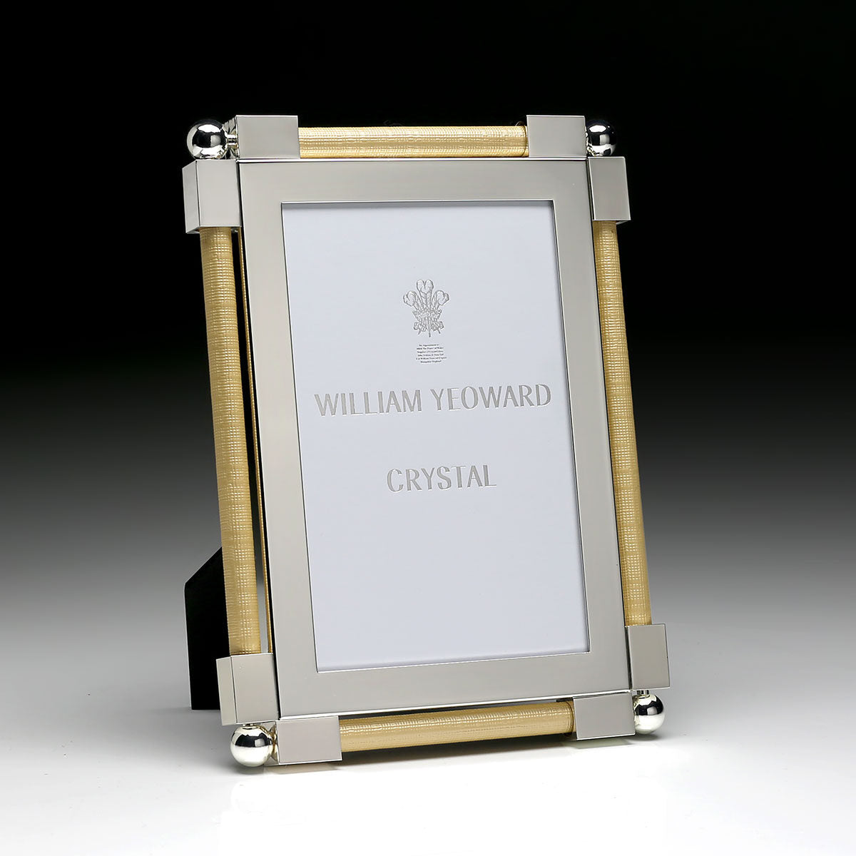 William Yeoward Classic Raw Silk Biscuit 4" x 6" in Biscuit, photo frame, detail view