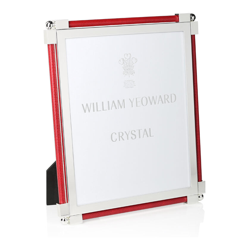 William Yeoward Classic Shagreen Scarlet 8" x 10", photo frame, detail view