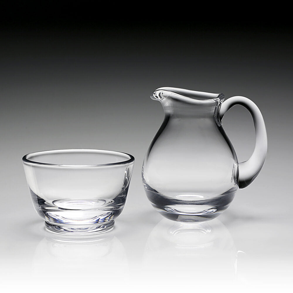 William Yeoward Classic Sugar & Cream Set, handmade crystal, detail view