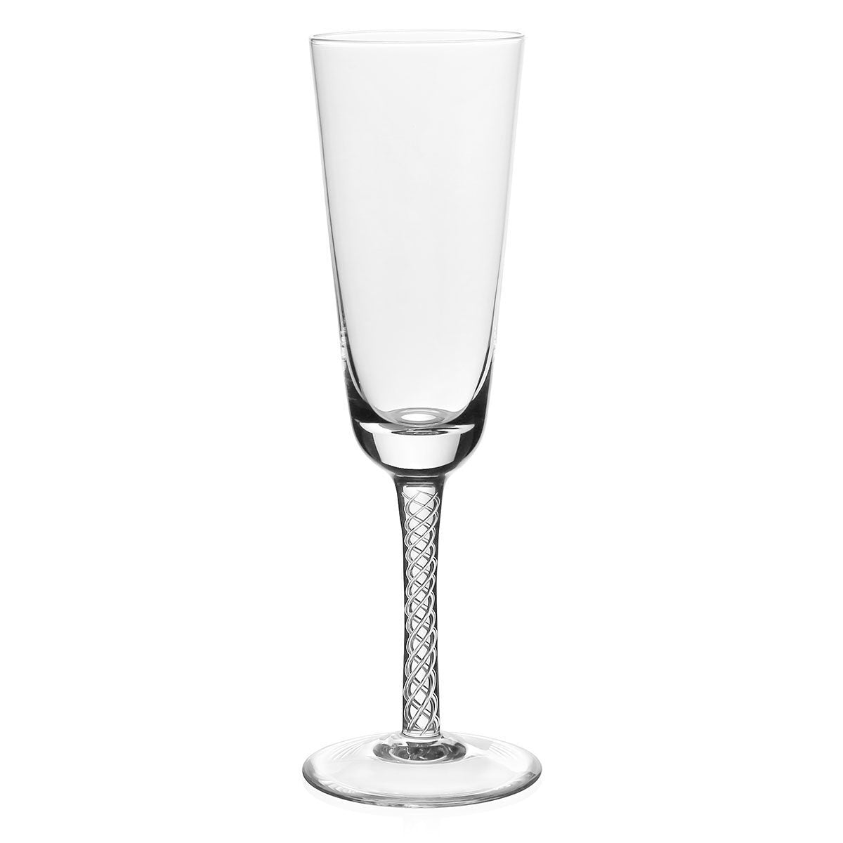 William Yeoward Cora Champagne Flute, handmade crystal, on a white background