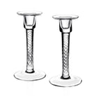 William Yeoward Cora Pair of Candlesticks 8" / 200mm, handmade crystal, on a white background