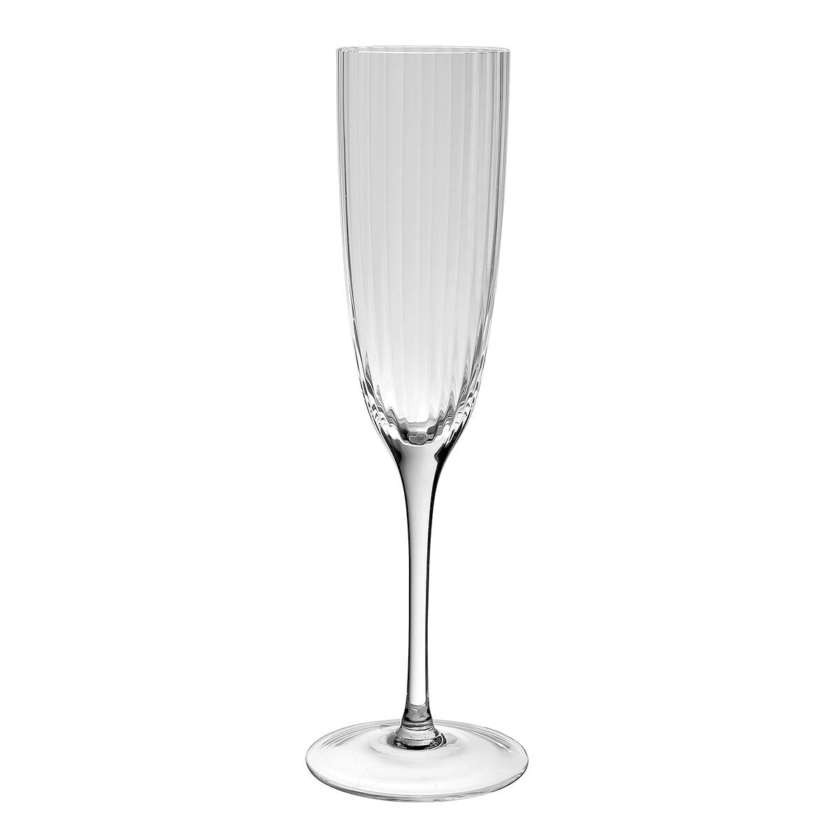 William Yeoward Corinne Champagne Flute, handmade crystal, on a white background