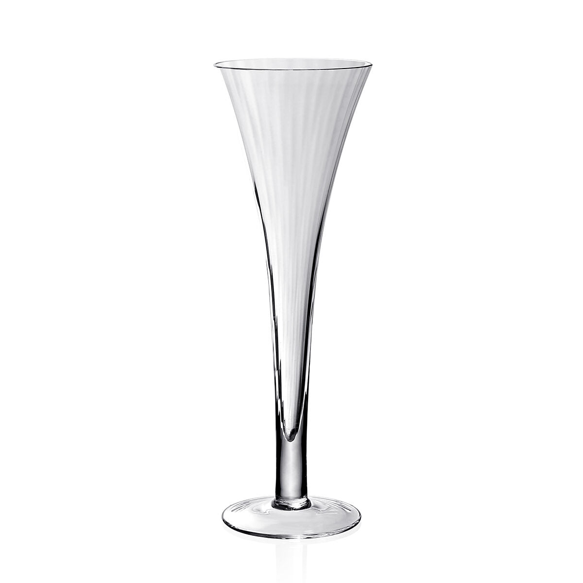 William Yeoward Corinne Champagne Flute Hollow Stem, handmade crystal, on a white background