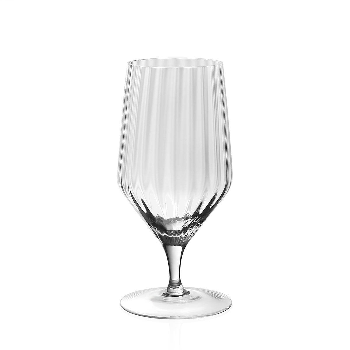 William Yeoward Corinne Footed Water / Beer Glass, handmade crystal, on a white background
