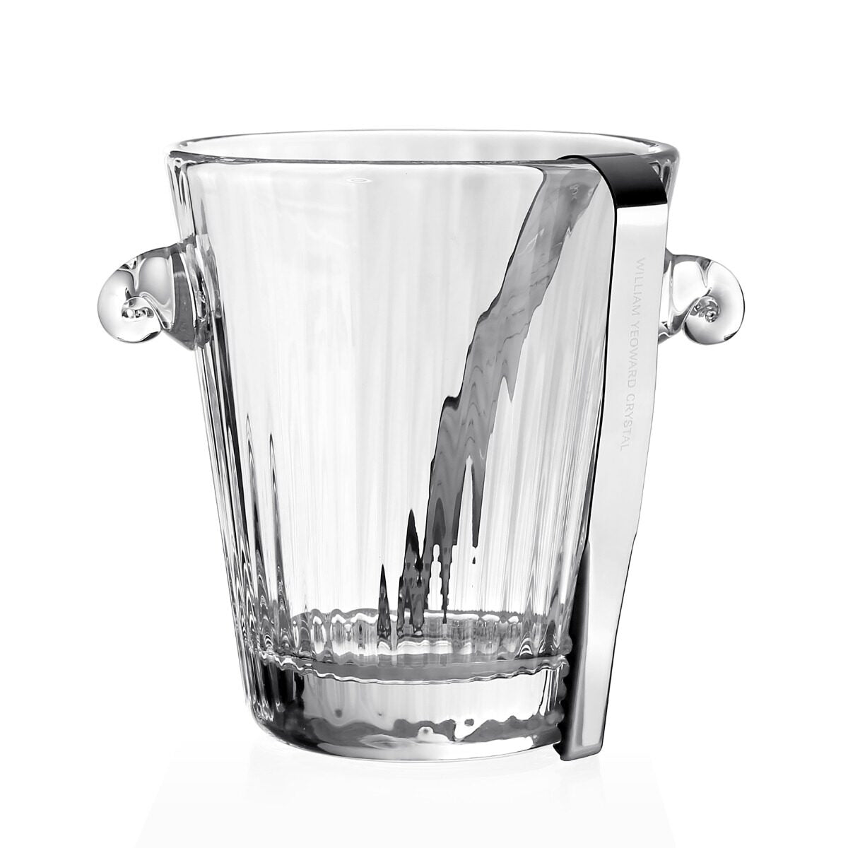 William Yeoward Corinne Ice Bucket with Tongs, handmade crystal, detail view