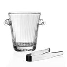 William Yeoward Corinne Ice Bucket with Tongs, handmade crystal, on a white background