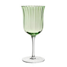 William Yeoward Corinne Water Goblet Green in Green, handmade crystal, on a white background
