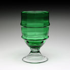 William Yeoward Cotswold Footed Hurricane 11" / 28cm Apple Green in Apple Green, handmade crystal, detail view