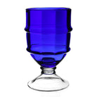 William Yeoward Cotswold Footed Hurricane 11" / 28cm Sky Blue in Sky Blue, handmade crystal, on a white background