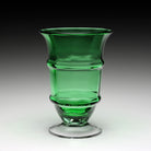 William Yeoward Cotswold Footed Vase 9½" / 240mm Apple Green in Apple Green, handmade crystal, detail view