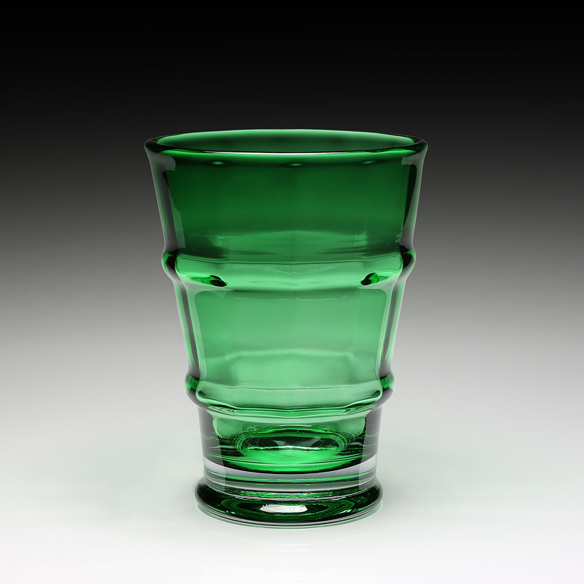 William Yeoward Cotswold Vase 9½" / 240mm Apple Green in Apple Green, handmade crystal, detail view