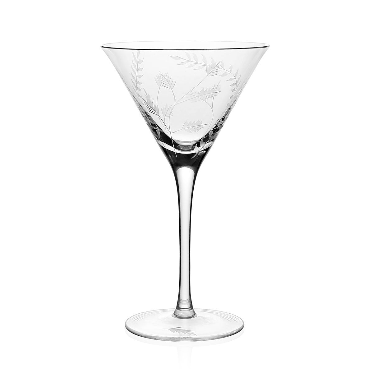 William Yeoward Daisy B Martini, handmade crystal, on a white background