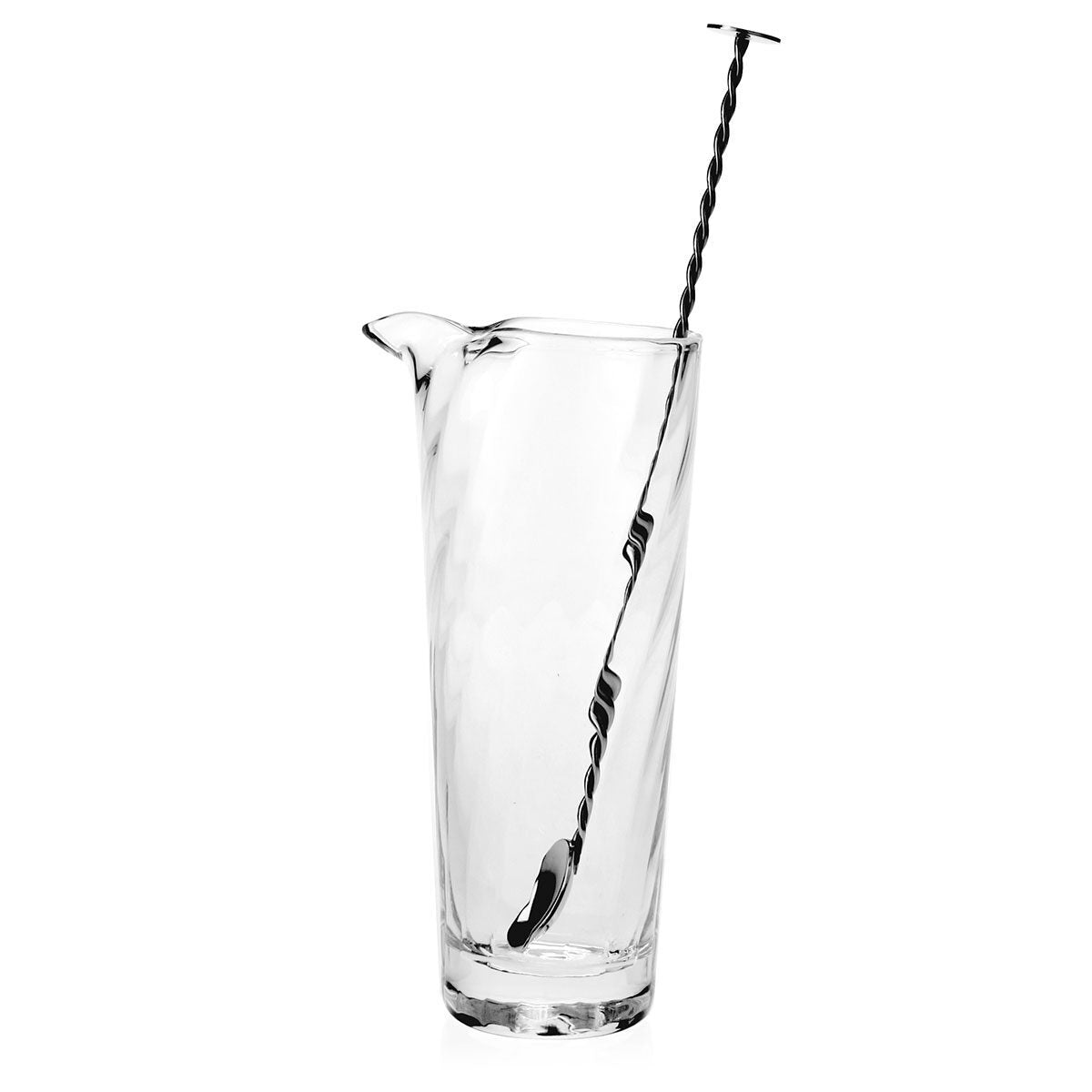 William Yeoward Dakota Martini Mixer & Stirrer, handmade crystal, on a white background