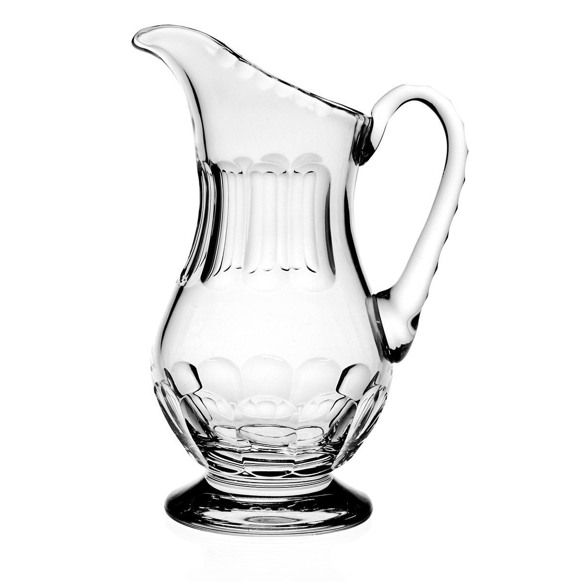 William Yeoward Davina Footed Pitcher, handmade crystal, on a white background