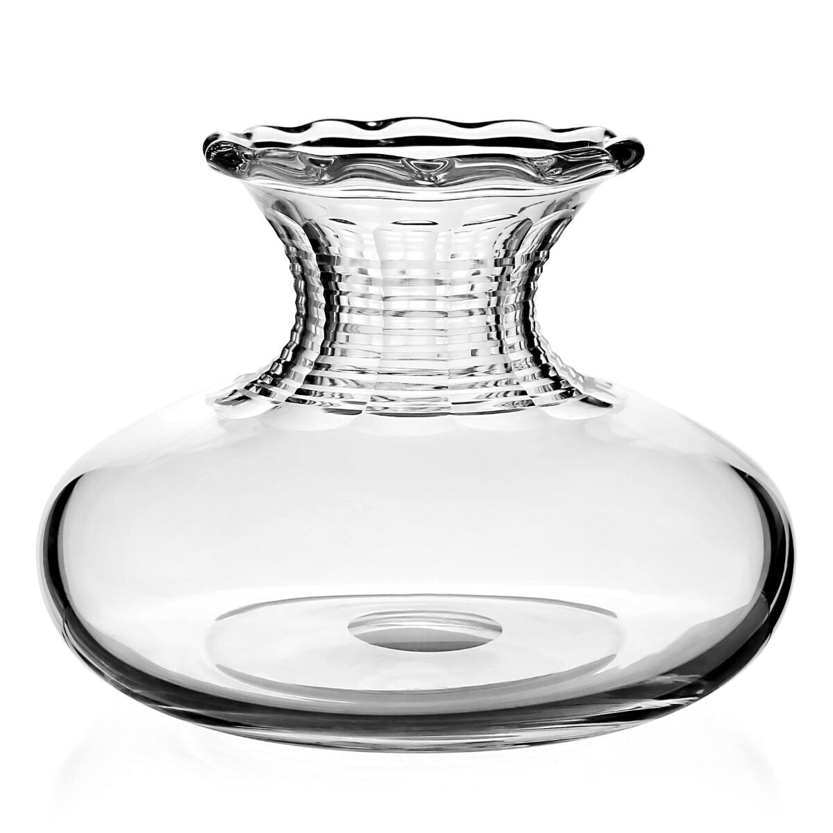 William Yeoward Debbie Flower Centre, handmade crystal, on a white background