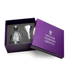 William Yeoward Ella Carafe & Funnel Boxed Set, handmade crystal, on a white background