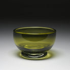William Yeoward Ellen Bowl 5" Moss Green in Green, handmade crystal, on a white background
