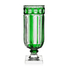 William Yeoward Emerald Footed Hurricane 15" / 38cm in Emerald, handmade crystal, on a white background