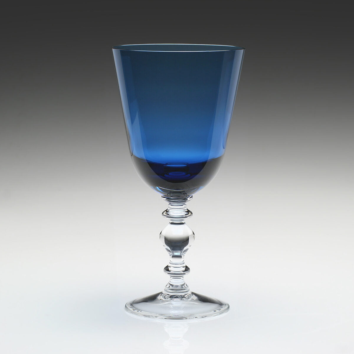 William Yeoward Fanny Goblet Blue in Blue, handmade crystal, detail view
