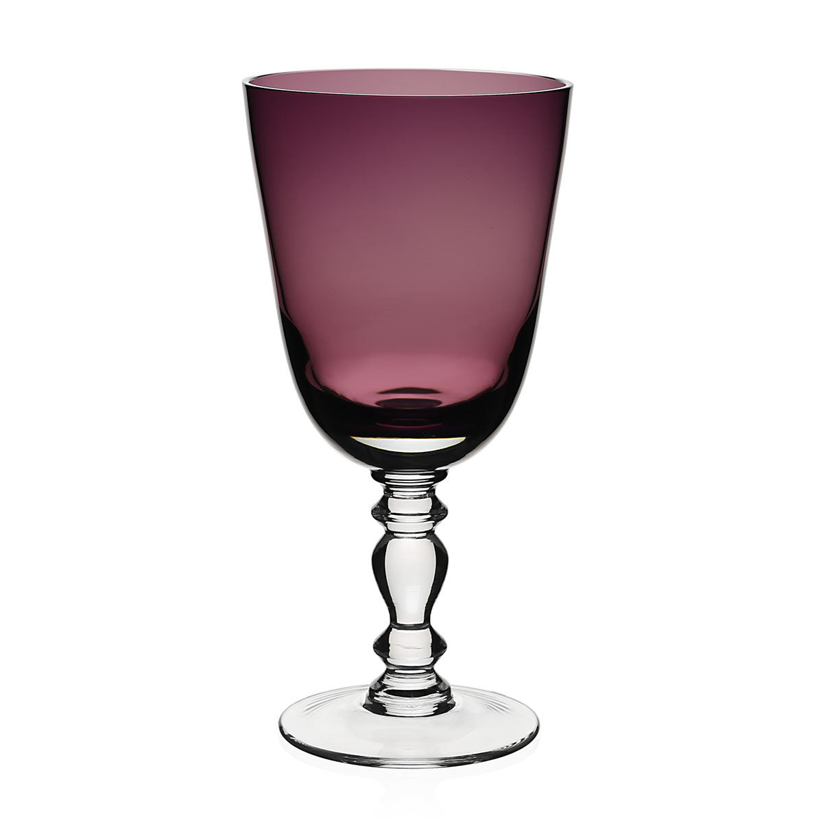 William Yeoward Fanny Goblet Amethyst in Amethyst, handmade crystal, on a white background