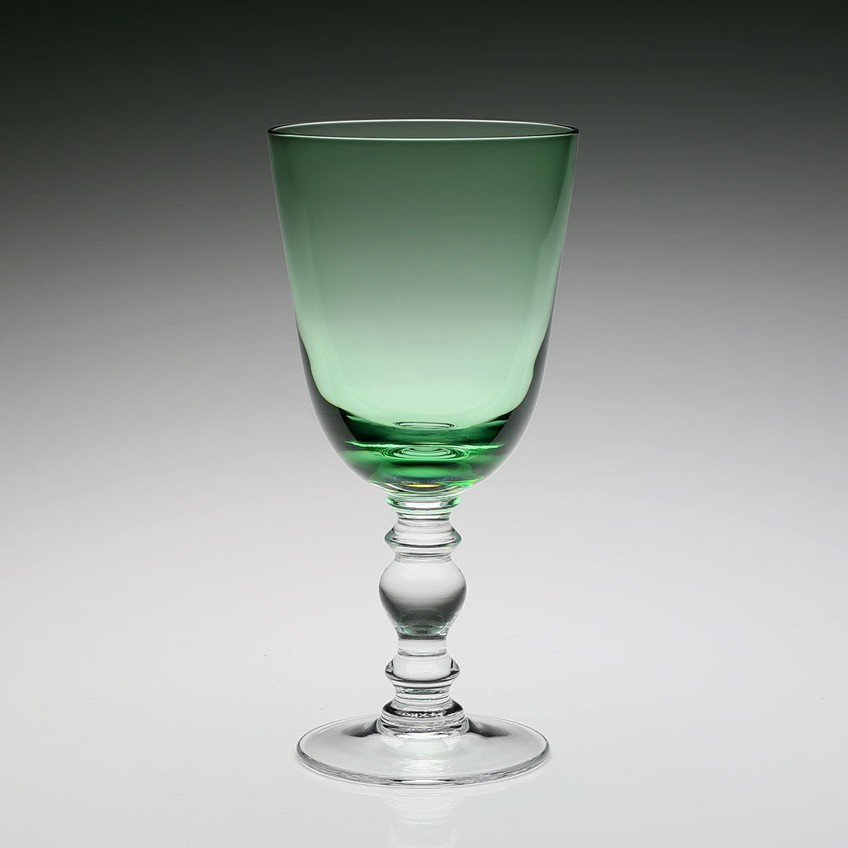 William Yeoward Fanny Goblet Apple Green in Apple Green, handmade crystal, detail view