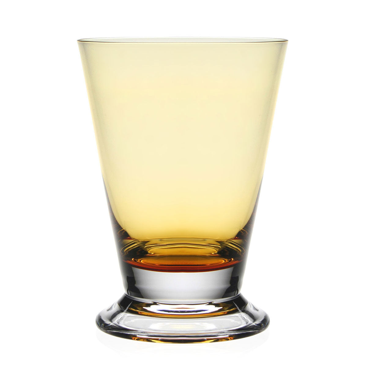 William Yeoward Fanny Old Fashioned Tumbler Amber in Amber, handmade crystal, on a white background