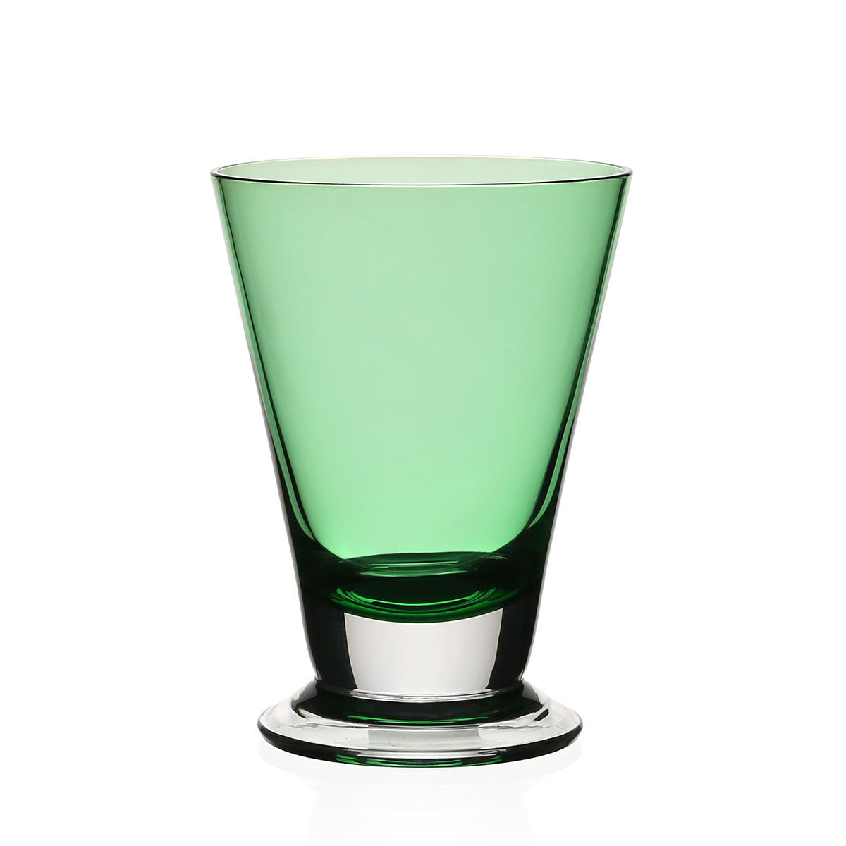 William Yeoward Fanny Old Fashioned Tumbler Apple Green in Apple Green, handmade crystal, on a white background