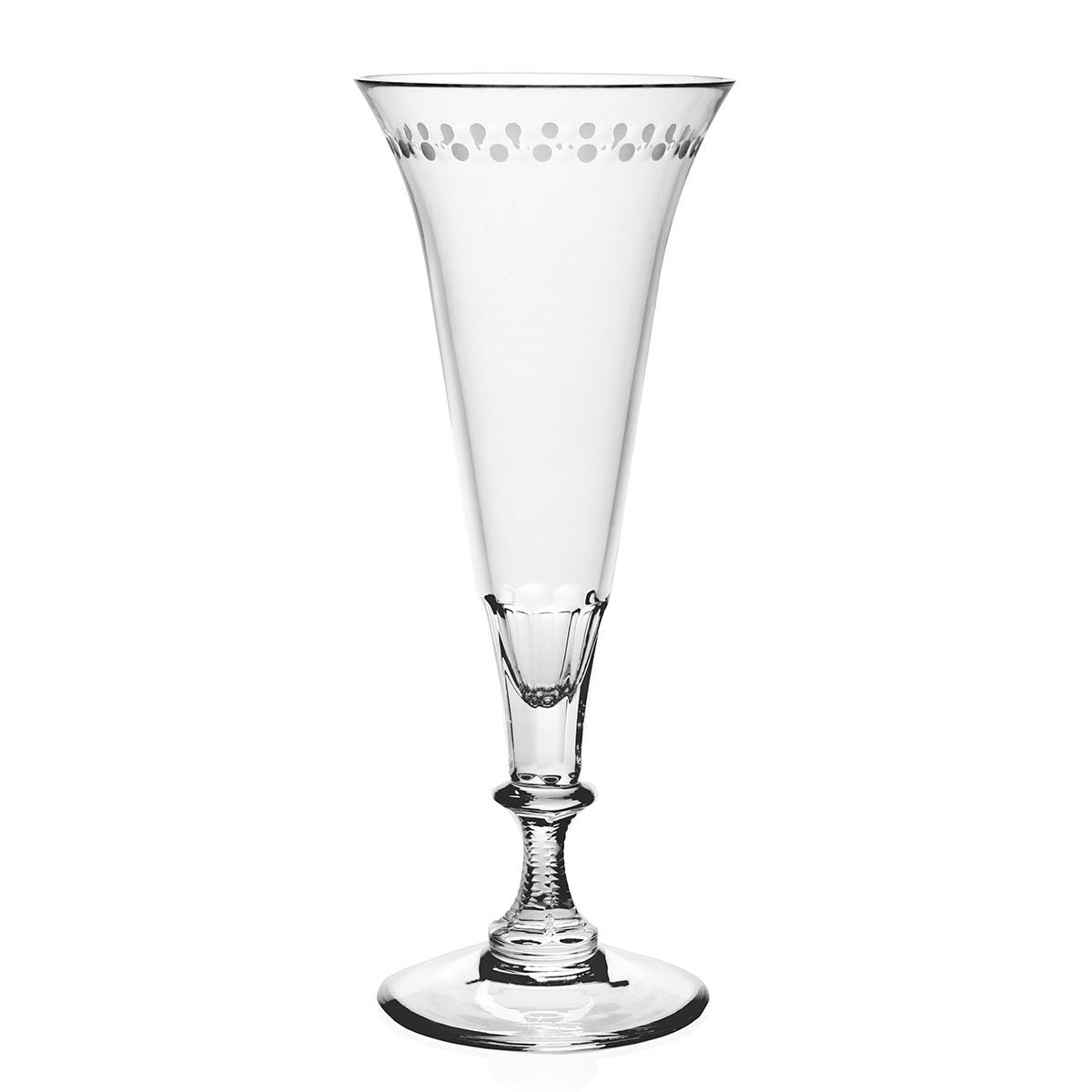 William Yeoward Felicity Champagne Flute, handmade crystal, on a white background