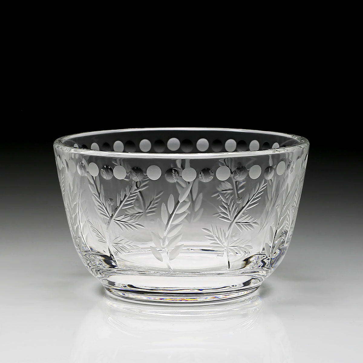 William Yeoward Fern Berry Bowl 4½" / 112mm, handmade crystal, detail view